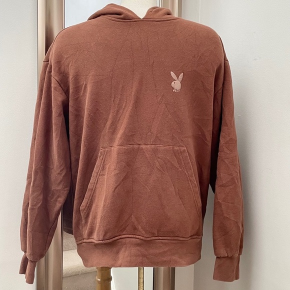 Playboy mustard brown hoodie. Mens size small women’s size large. - Picture 1 of 7